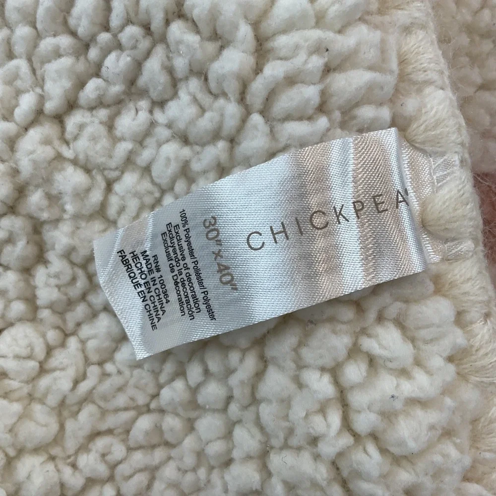 Chickpea Pink Sherpa Heart Fleece Baby Blanket 30x40 Nursery Plush Soft Pink